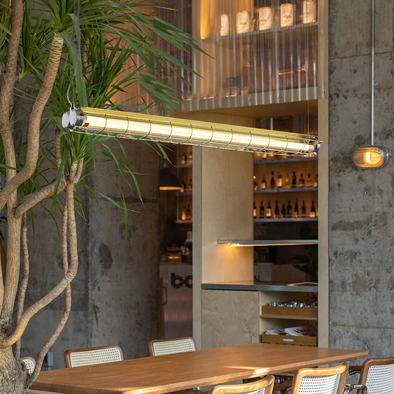 Industrial Style Iron Hanging Lamp Cylinder Shape Island Light for Dining Table