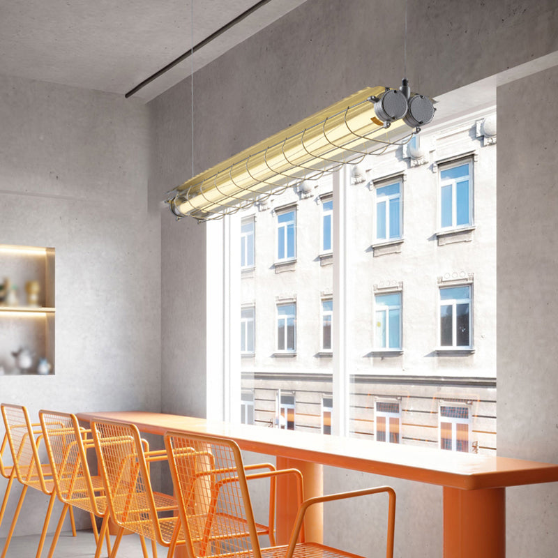 Industrial Style Iron Hanging Lamp Cylinder Shape Island Light for Dining Table