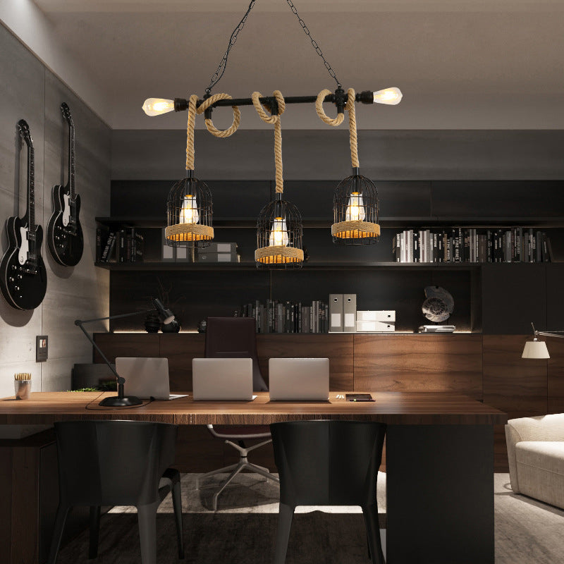 Industrial Island Light Minimalist Hanging Lighting Fixture for Dining Room