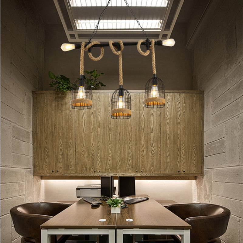 Industrial Island Light Minimalist Hanging Lighting Fixture for Dining Room