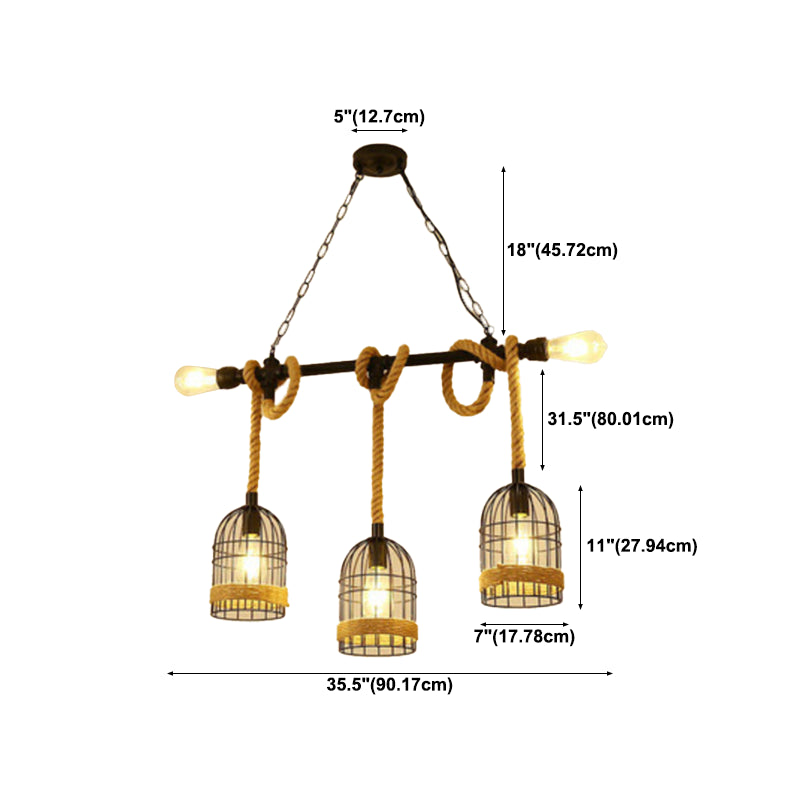 Industrial Island Light Minimalist Hanging Lighting Fixture for Dining Room