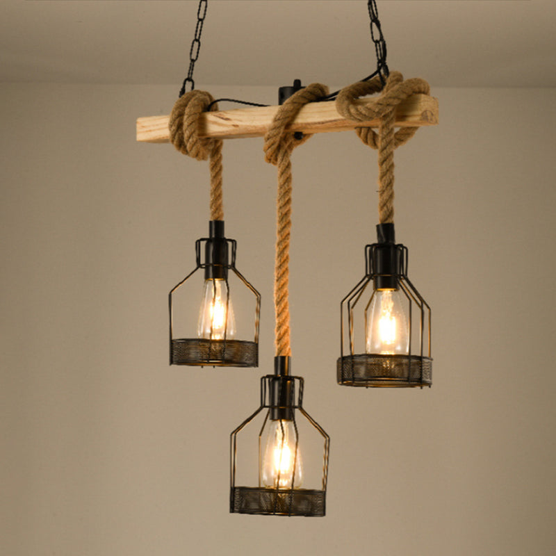 Industrial Island Light Household Metallic Hanging Lighting Fixture for Dining Room