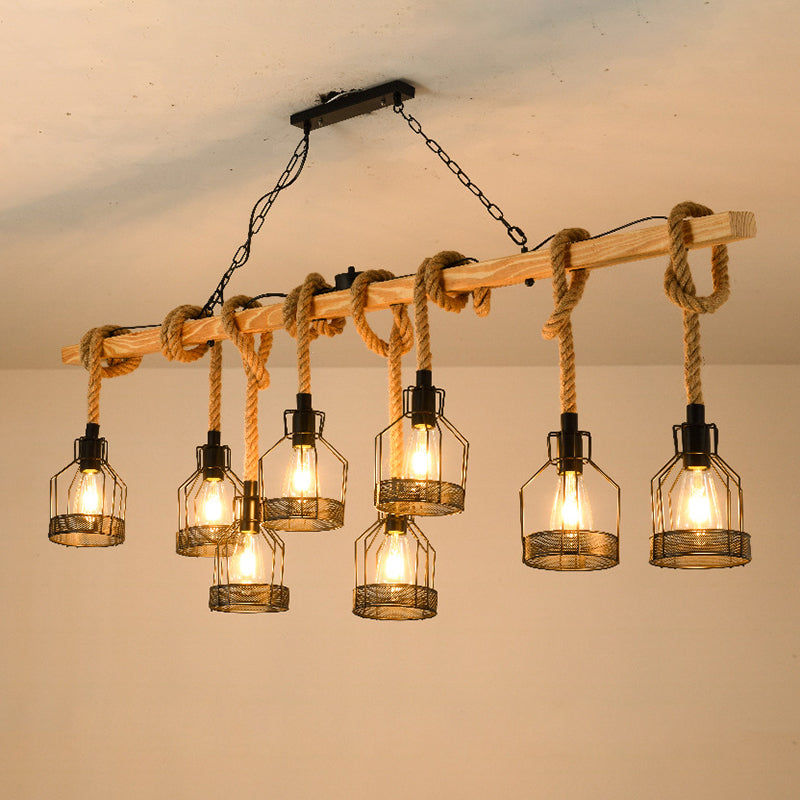 Industrial Island Light Household Metallic Hanging Lighting Fixture for Dining Room