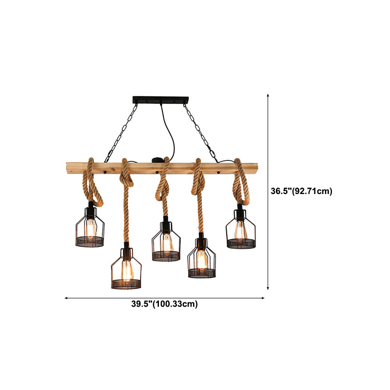 Industrial Island Light Household Metallic Hanging Lighting Fixture for Dining Room