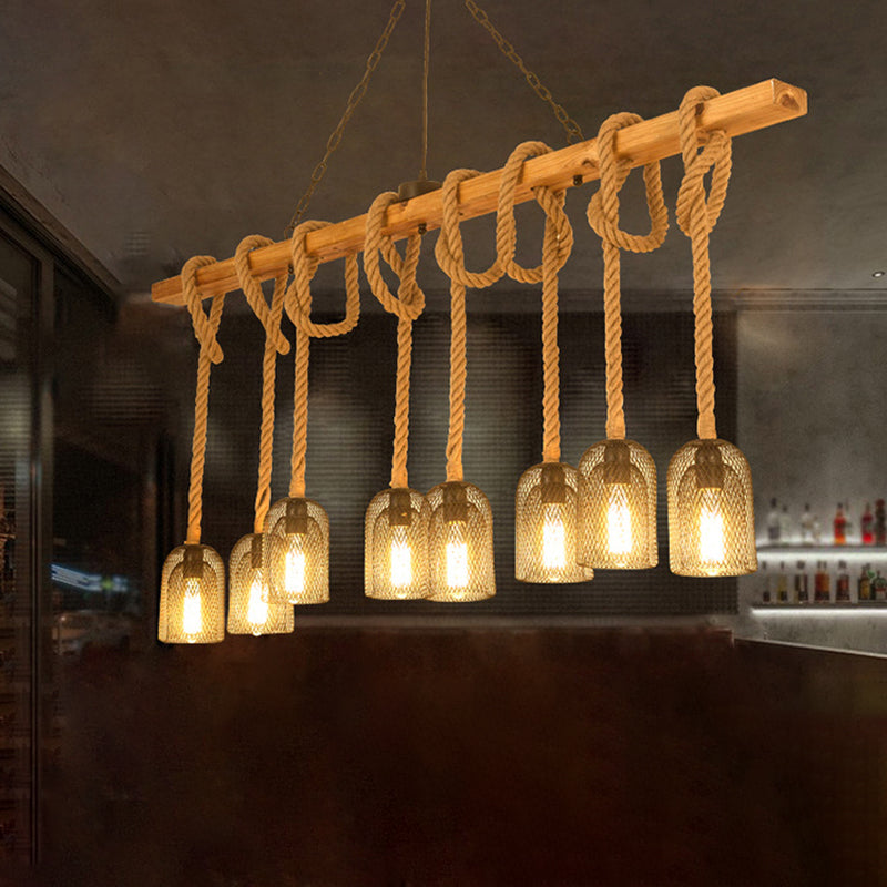 Industrial Wooden Island Light Household Hanging Lighting Fixture