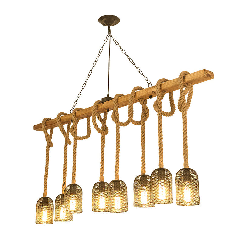 Industrial Wooden Island Light Household Hanging Lighting Fixture