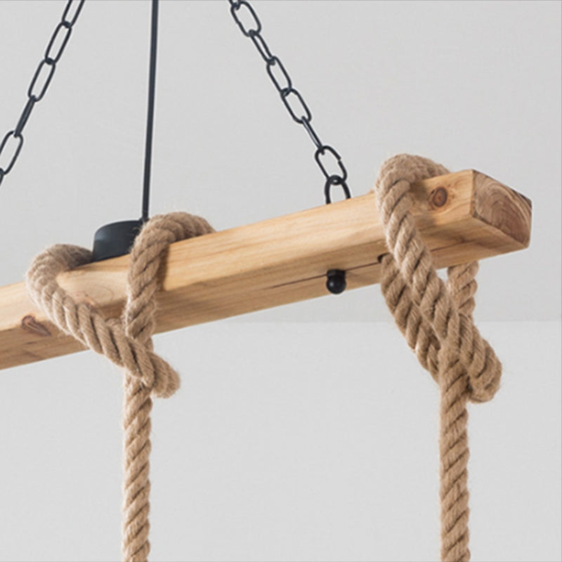 Industrial Wooden Island Light Household Hanging Lighting Fixture