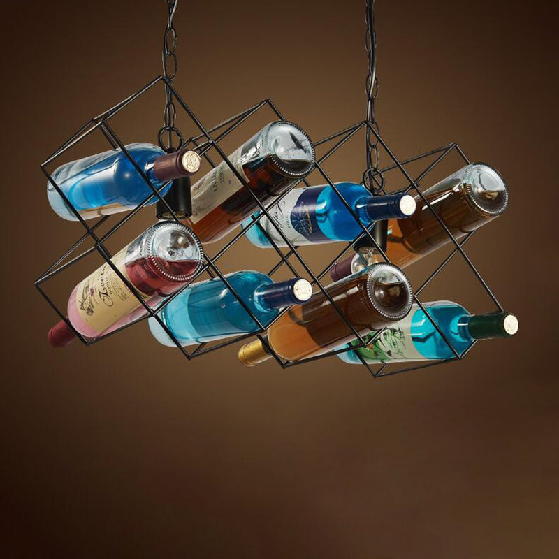 Industrial Style Hanging Lamp Wine Bottle Shape Island Light Fixture for Bar