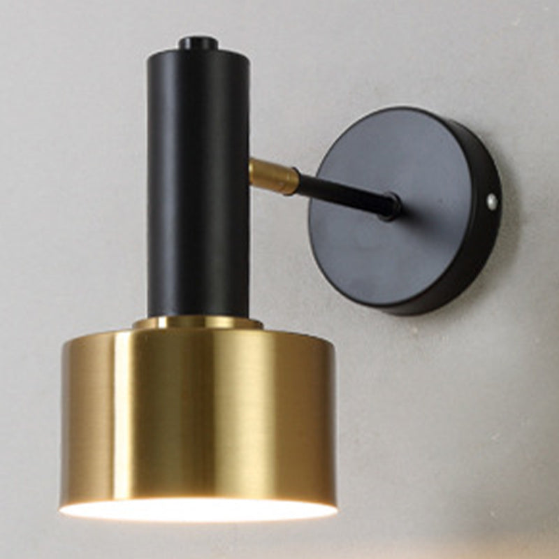 Modern Single Black/Golden Wall Mounted Sconce Metallic Wall Light for Bedroom