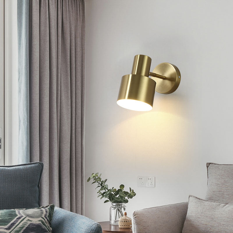 Modern Single Black/Golden Wall Mounted Sconce Metallic Wall Light for Bedroom