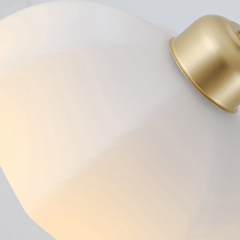 Gold Modern Metal Wall Sconce Geometric Shape Wall Light with Glass Shade for Bedroom