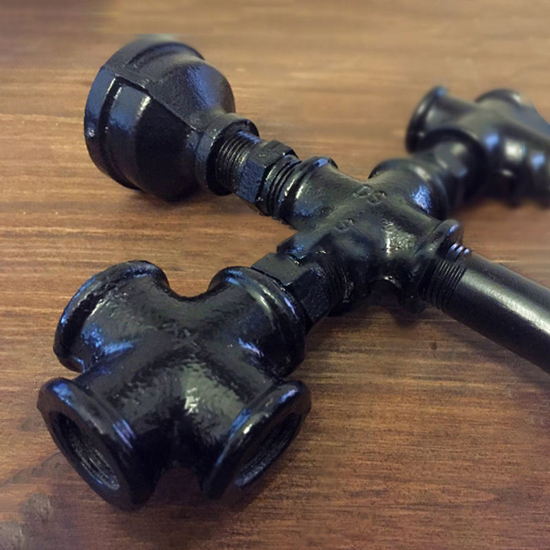 Industrial Wall Sconce Pipe Shape 2 Light Wall Light Sconces for Living Room