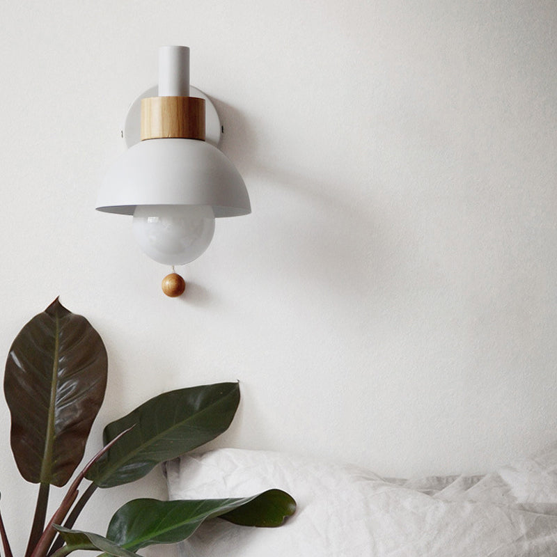 Contemporary Wood Wall Light Polish Finish Lighting for Dining Room