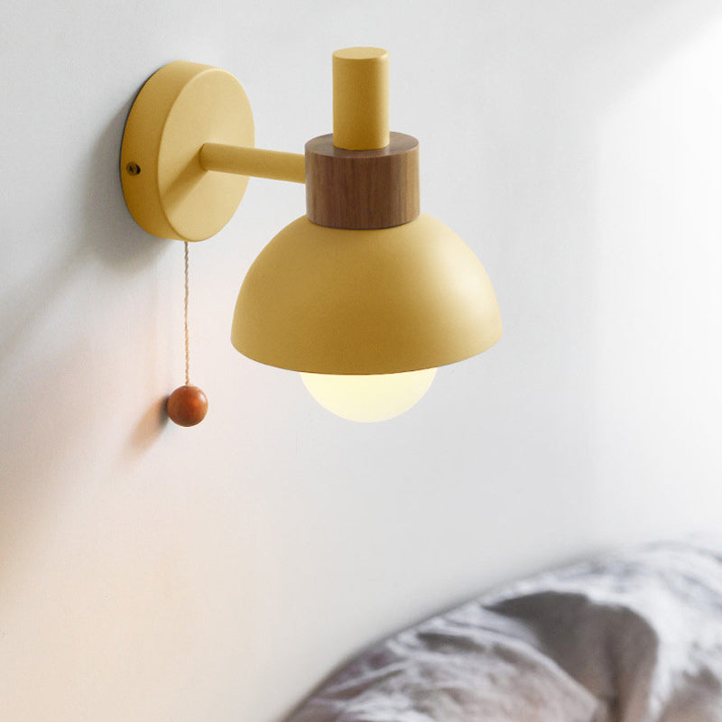 Contemporary Wood Wall Light Polish Finish Lighting for Dining Room