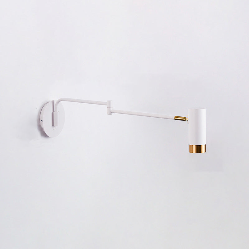 Modern Creative 1-Light Wall Lamp Cylindrical Iron Wall Light for Bedroom