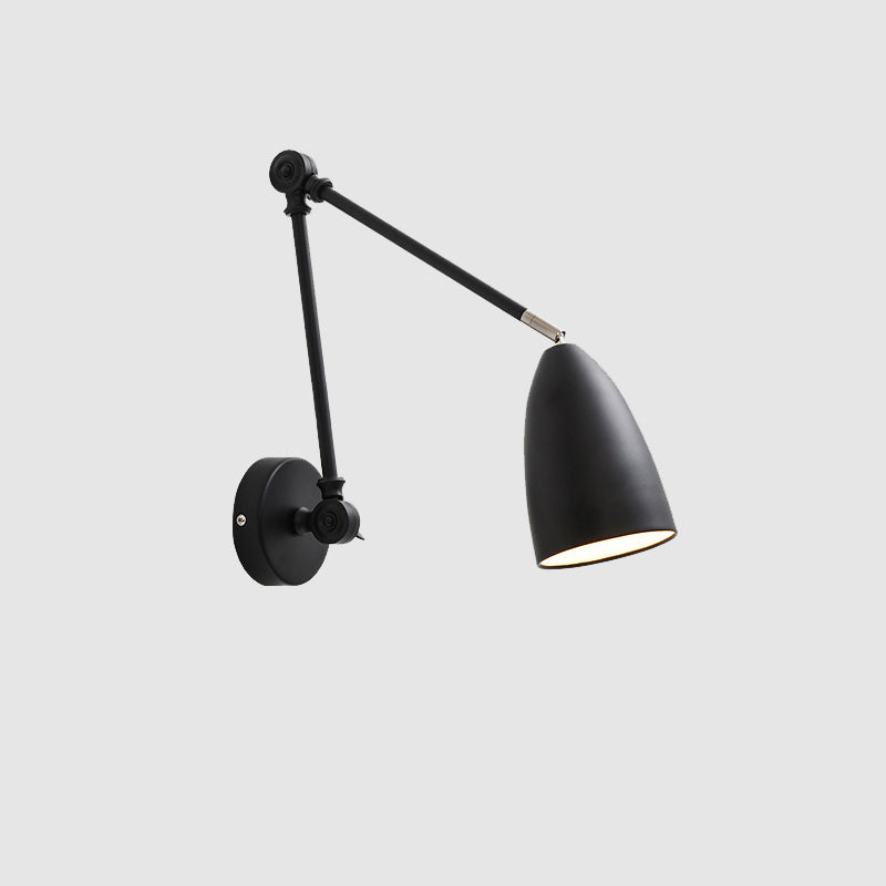 Wrought Iron Wall Lamp in Modern Style Cone 1-Light Reading Wall Light for Bedroom