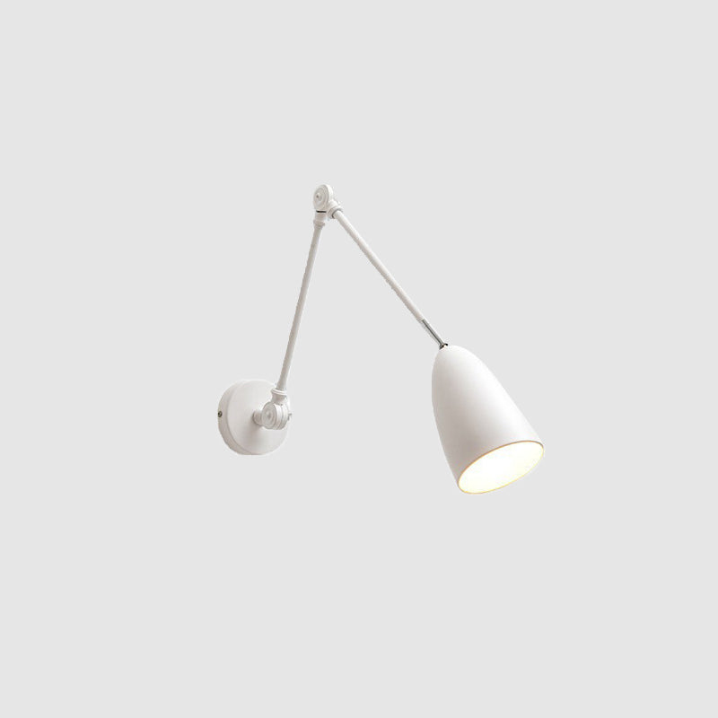 Wrought Iron Wall Lamp in Modern Style Cone 1-Light Reading Wall Light for Bedroom