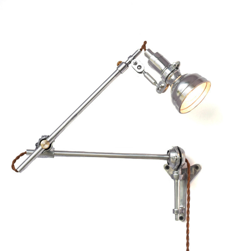 Silver 1-Light Wall Light in Modern Creative Style Aluminium Geometric Reading Wall Lamp