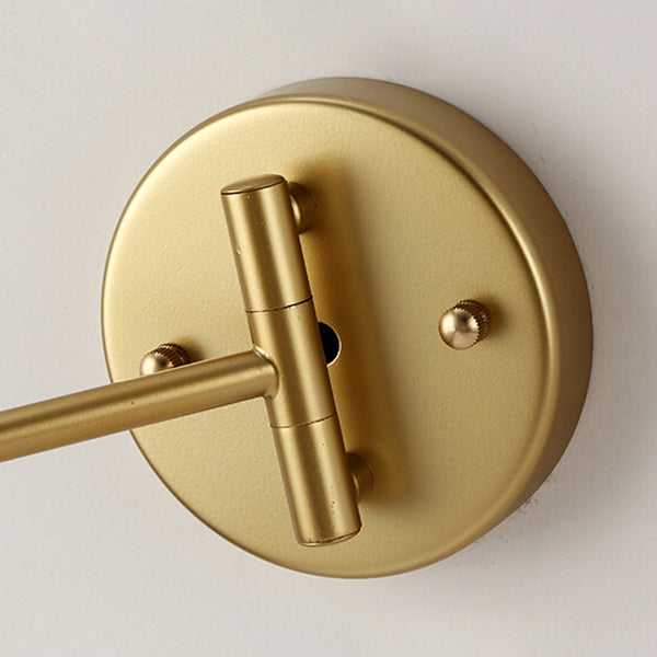 Gold Cylindrical Wall Lamp in Modern Minimalist Aluminium Reading Wall Light