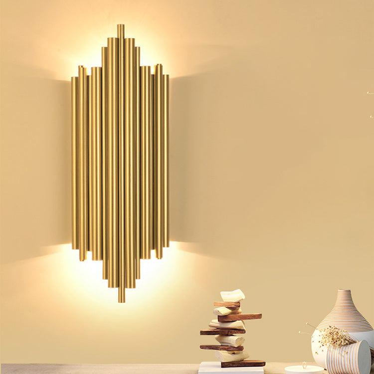 Modern Luxury Geometric Wall Lamp Iron 2-Light Wall Light in Gold
