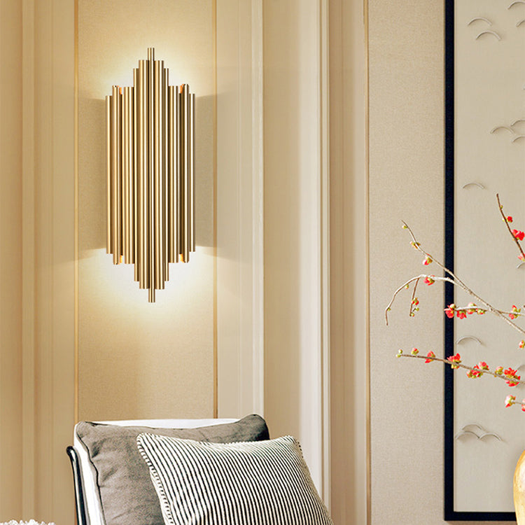Modern Luxury Geometric Wall Lamp Iron 2-Light Wall Light in Gold