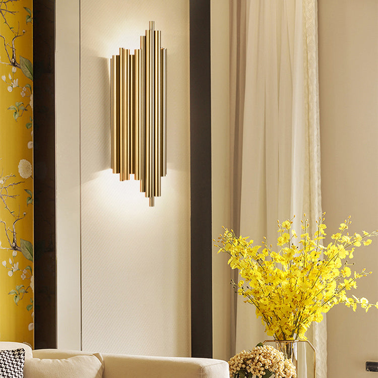 Modern Luxury Geometric Wall Lamp Iron 2-Light Wall Light in Gold