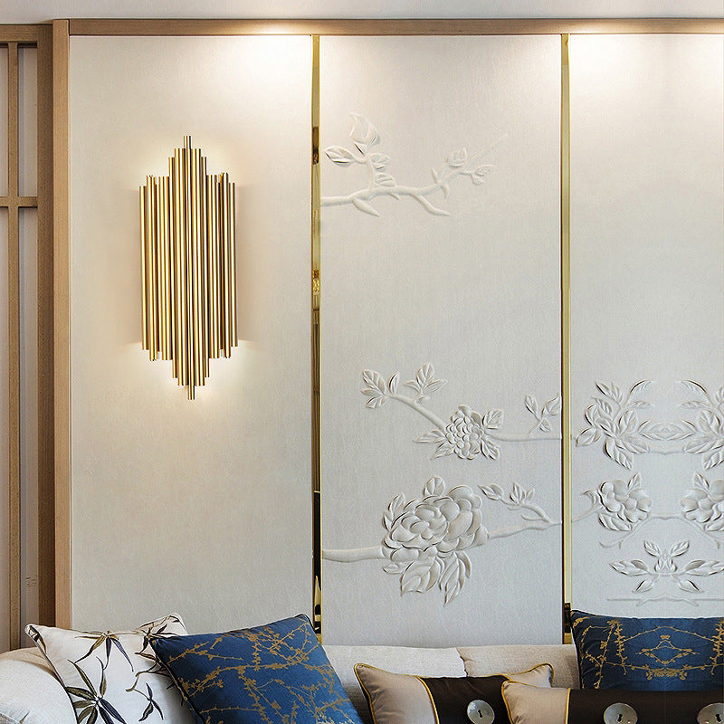 Modern Luxury Geometric Wall Lamp Iron 2-Light Wall Light in Gold