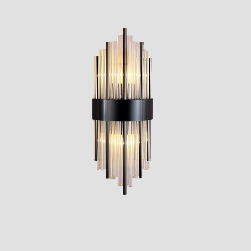 Modern Luxury Geometric Wall Lamp Metal 2-Light Wall Light with Crystal Shade