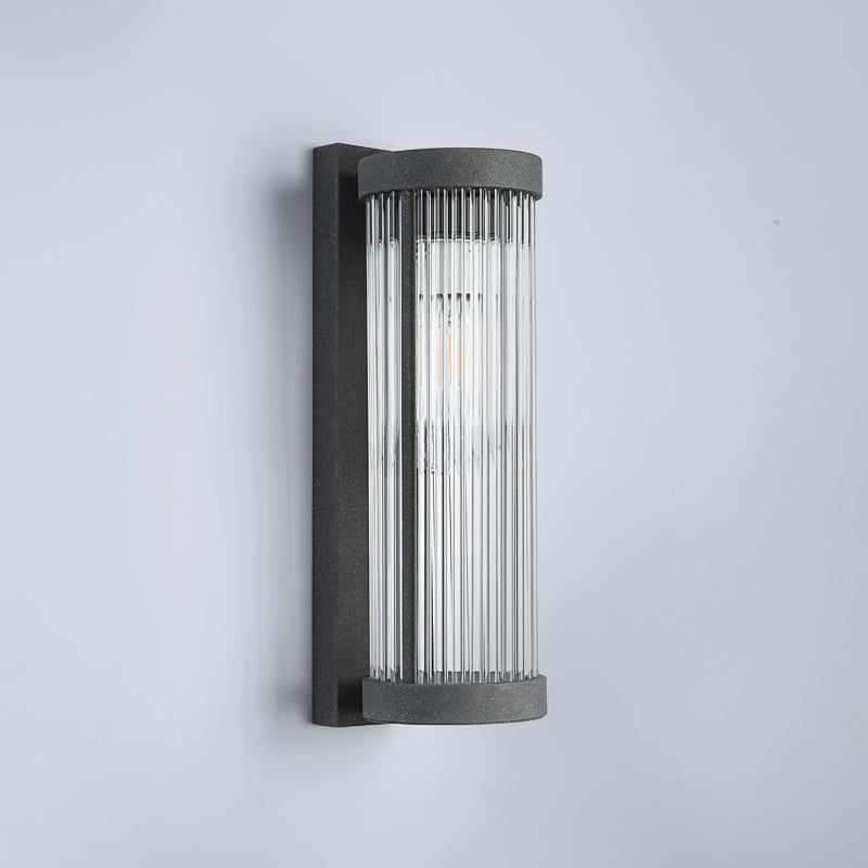 Black 1-Light Wall Lamp in Modern Concise Style Cylindrical Glass Wall Light