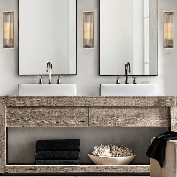 Modern Luxury Wall Lamp Rectangular Metal Wall Light with Crystal Shade