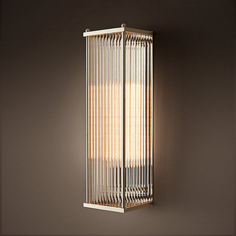 Modern Luxury Wall Lamp Rectangular Metal Wall Light with Crystal Shade