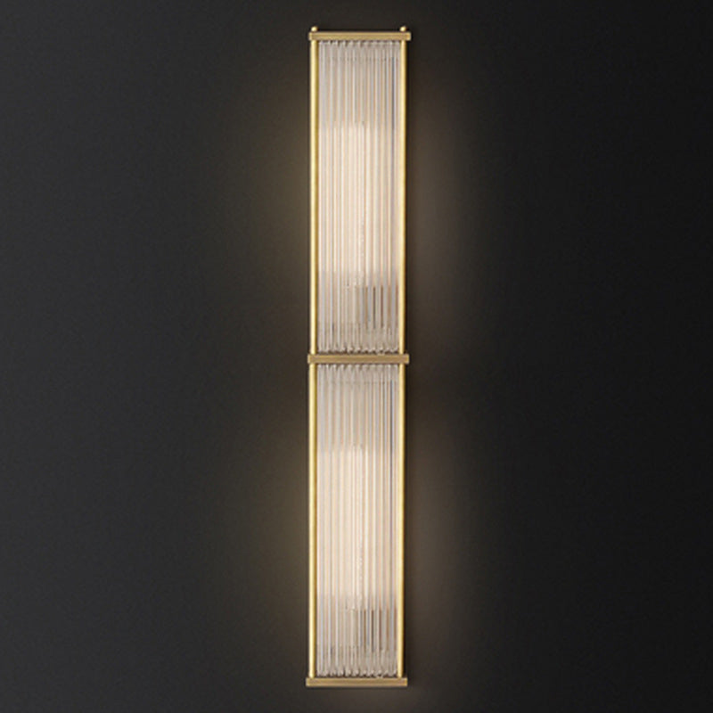 Modern Luxury Wall Lamp Rectangular Metal Wall Light with Crystal Shade