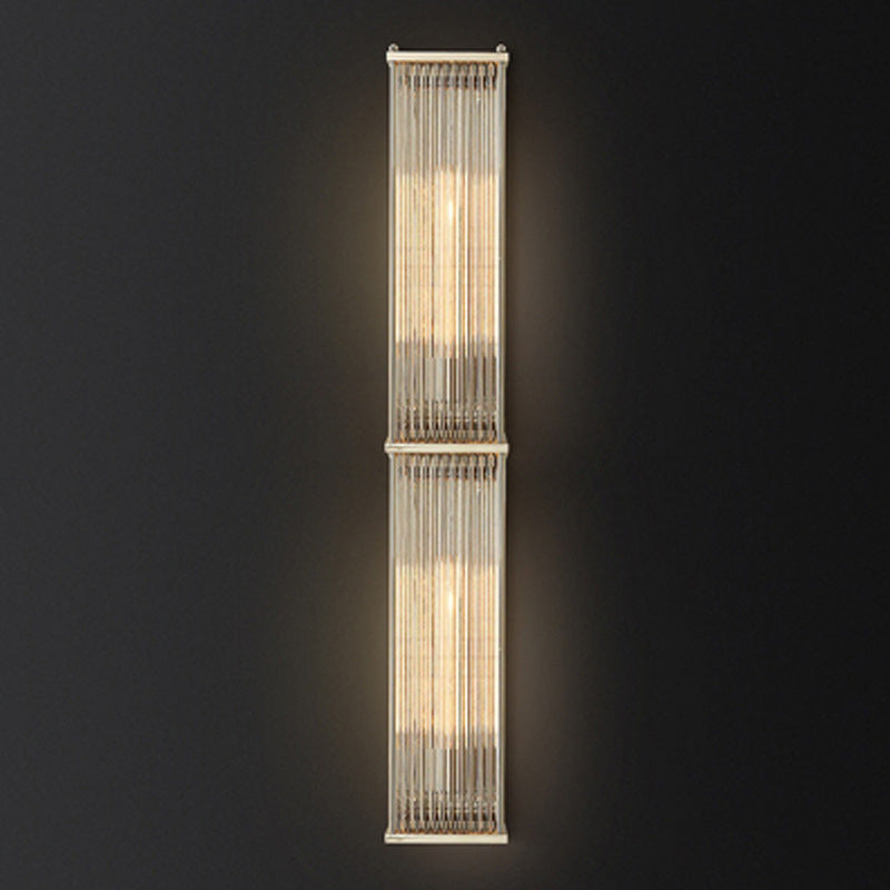 Modern Luxury Wall Lamp Rectangular Metal Wall Light with Crystal Shade