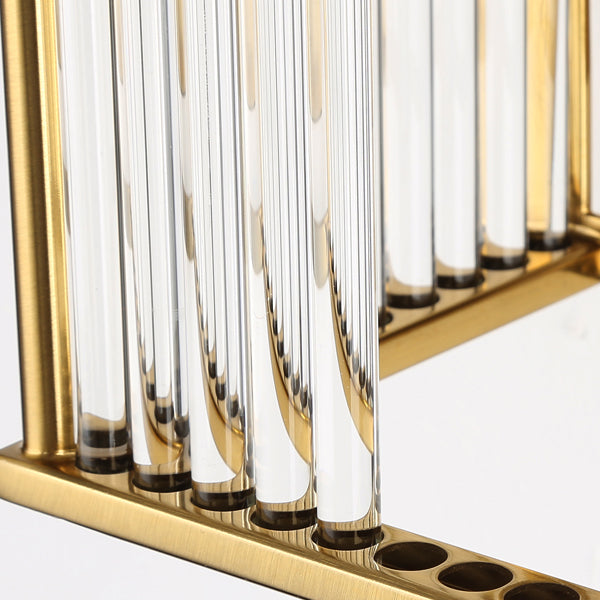 Modern Luxury Wall Lamp Rectangular Metal Wall Light with Crystal Shade