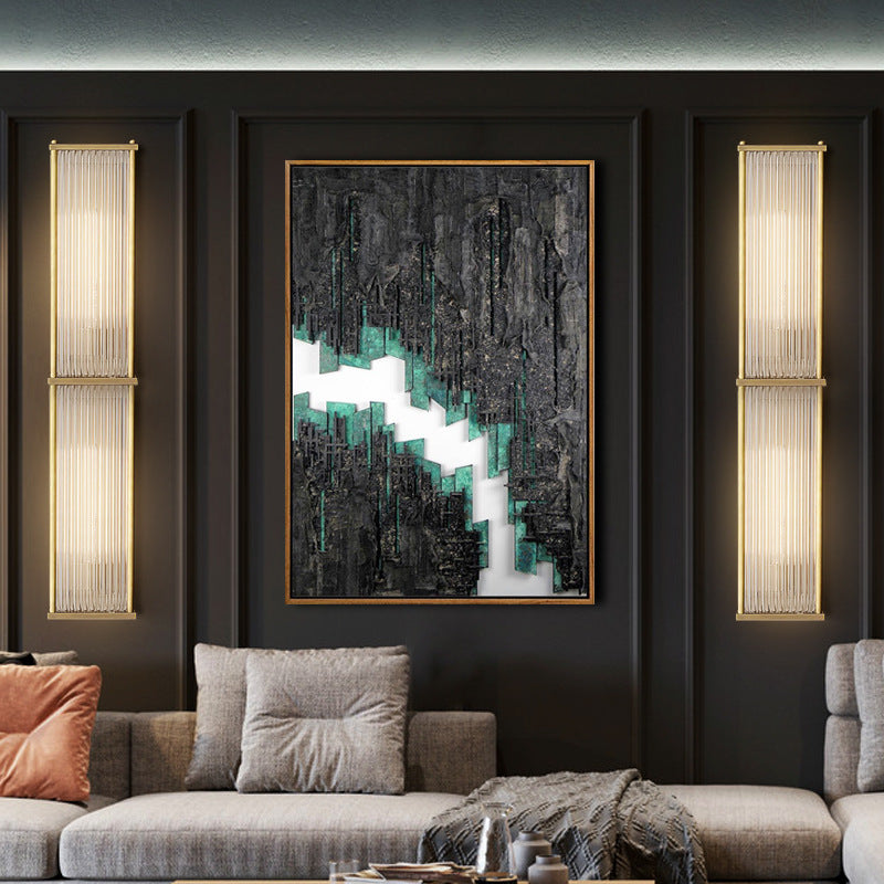 Modern Luxury Wall Lamp Rectangular Metal Wall Light with Crystal Shade