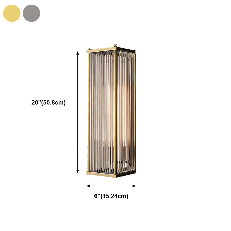 Modern Luxury Wall Lamp Rectangular Metal Wall Light with Crystal Shade