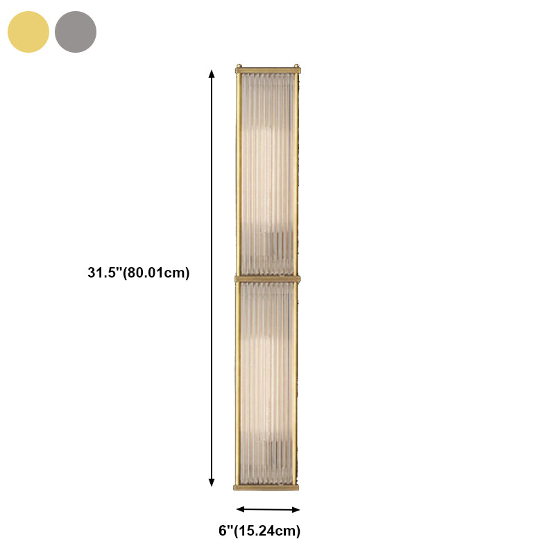 Modern Luxury Wall Lamp Rectangular Metal Wall Light with Crystal Shade