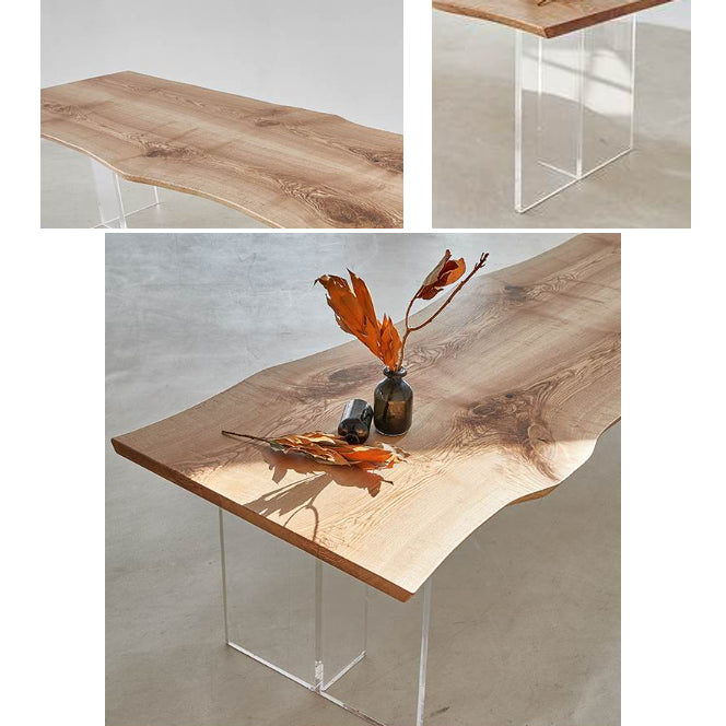 Contemporary Simple Style Writing Desk Irregular Wood Desk for Dining Room and Office
