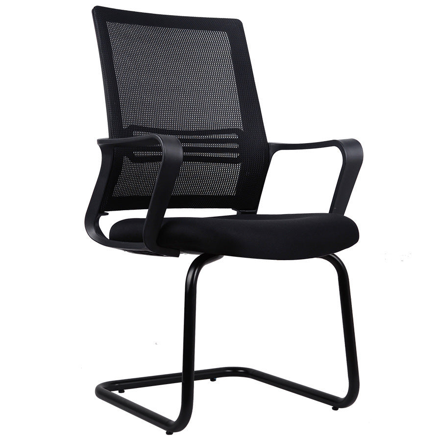 Contemporary Fabric Swivel Chair High-Back Arm Office Chair in Black