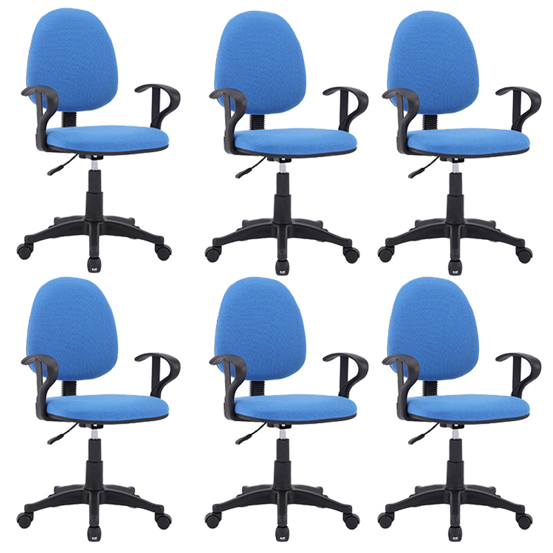 Mid-Back Swivel Office Chair Lumbar Support Desk Chair with Wheels