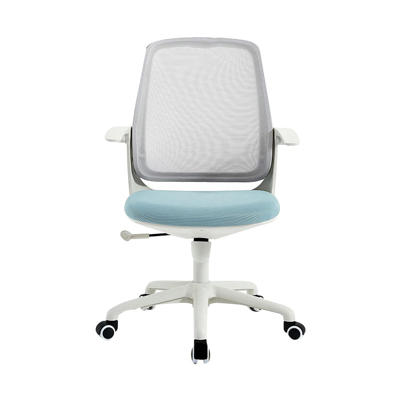 Deluxe Chair With Breathable AirGrid Back Fixed Arms White Frame Office Chair