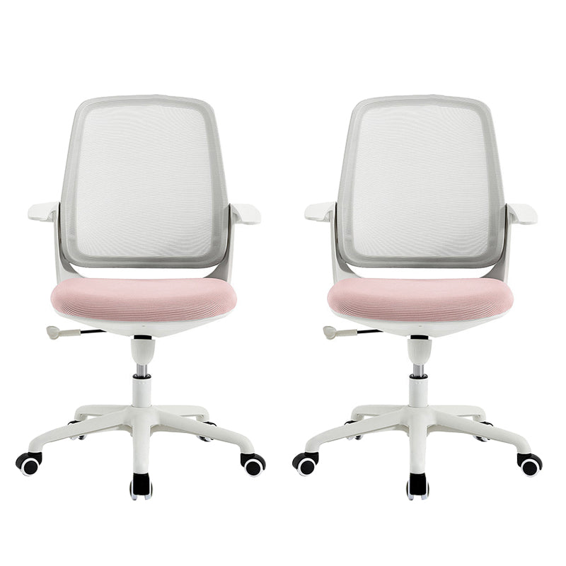Deluxe Chair With Breathable AirGrid Back Fixed Arms White Frame Office Chair
