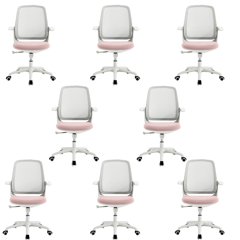 Deluxe Chair With Breathable AirGrid Back Fixed Arms White Frame Office Chair