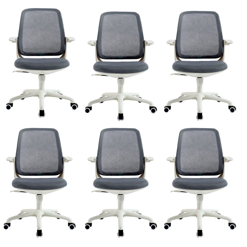 Deluxe Chair With Breathable AirGrid Back Fixed Arms White Frame Office Chair