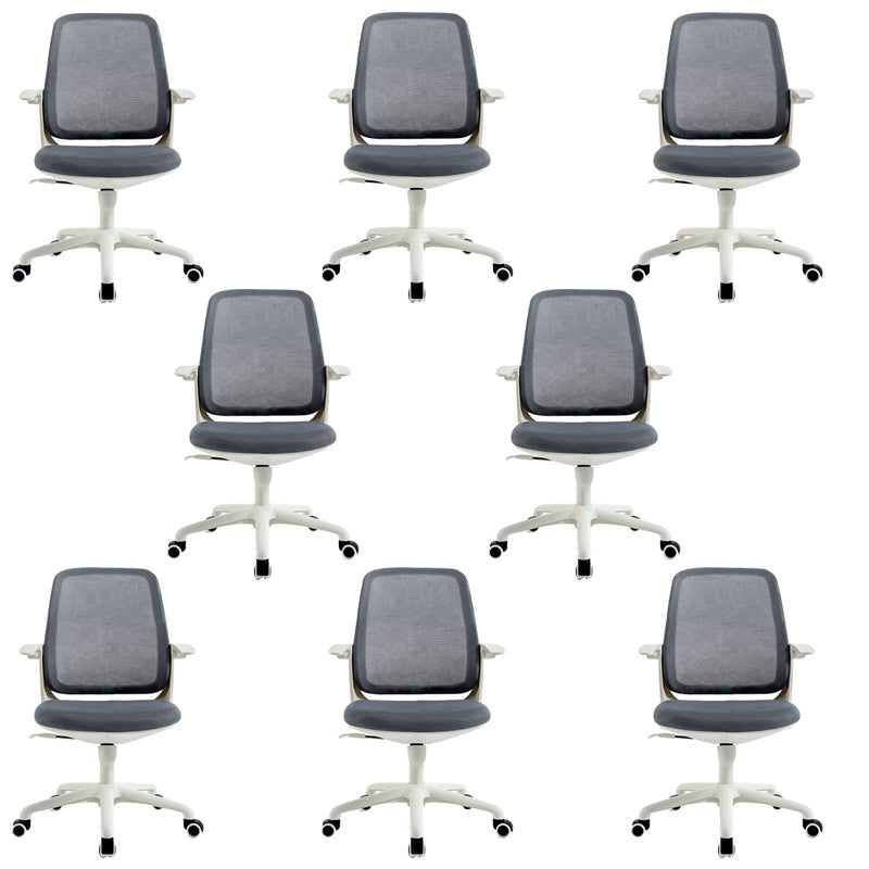 Deluxe Chair With Breathable AirGrid Back Fixed Arms White Frame Office Chair