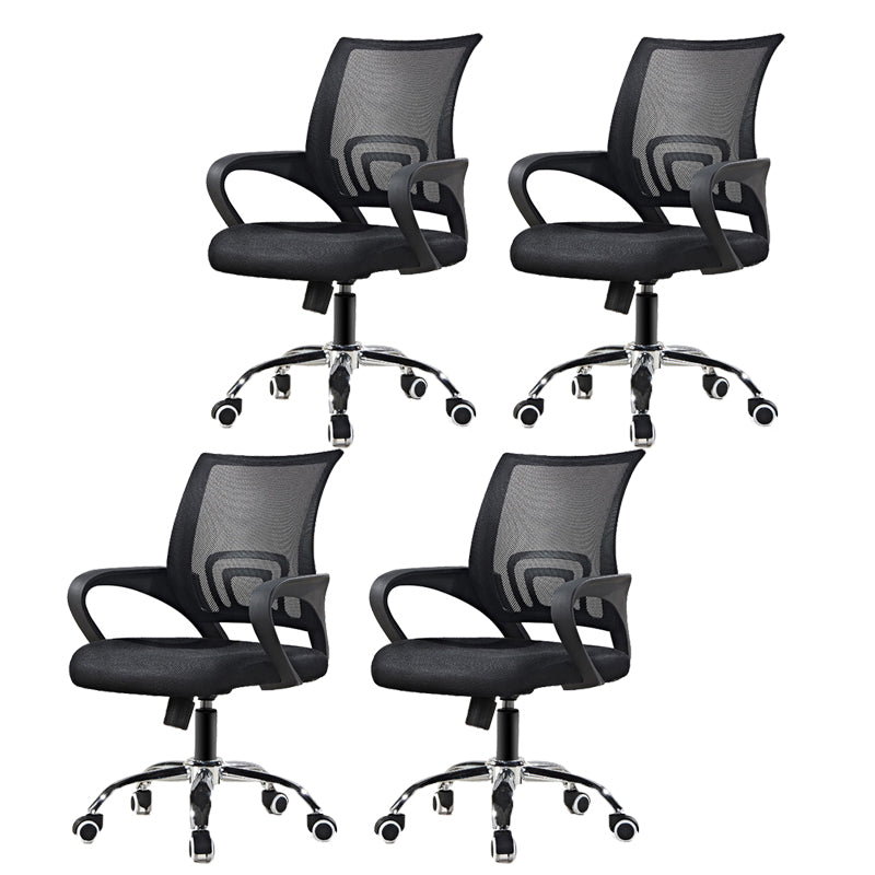 Modern Fixed Arms Office Chair Steel Height-adjustable Desk Chair