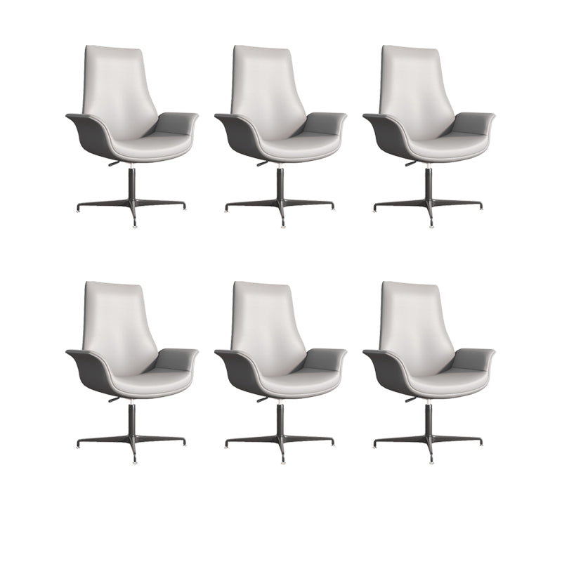 Modern Upholstered Office Chair Fixed Arm Task Chair with Steel Base