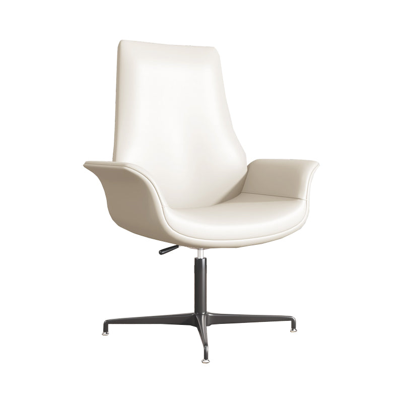 Modern Upholstered Office Chair Fixed Arm Task Chair with Steel Base