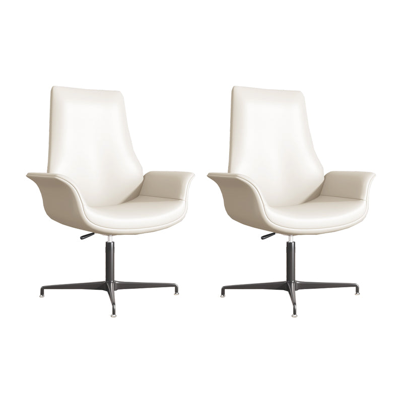 Modern Upholstered Office Chair Fixed Arm Task Chair with Steel Base