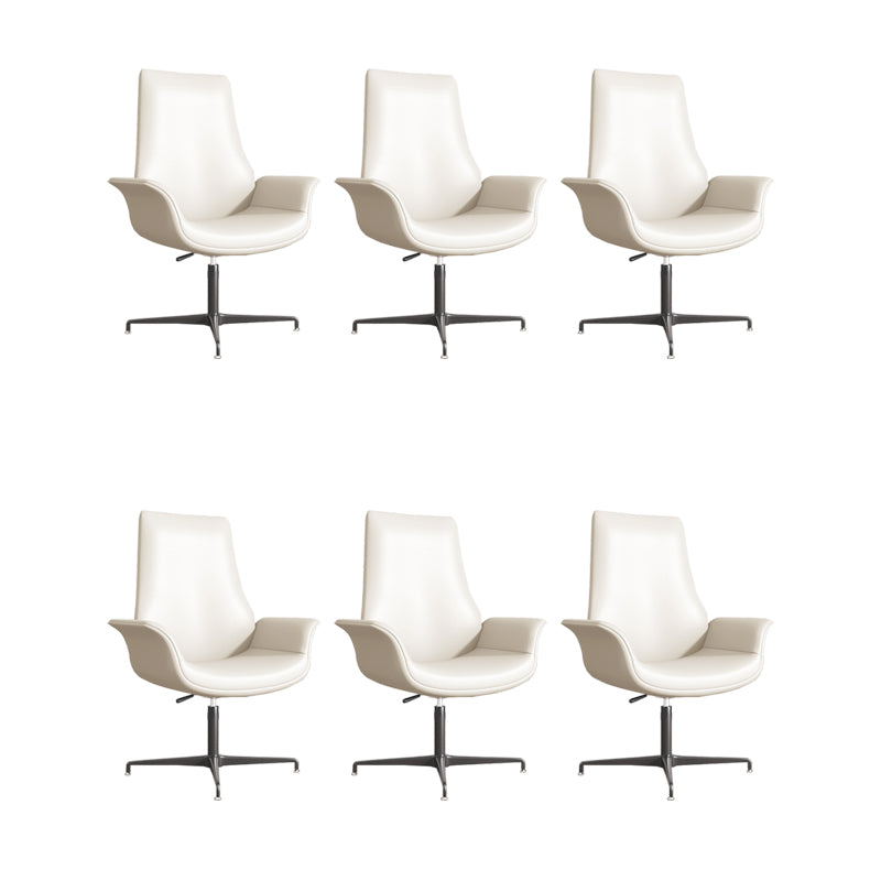 Modern Upholstered Office Chair Fixed Arm Task Chair with Steel Base